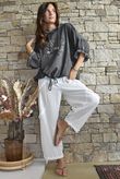 Rustic Nature Linen Blend Hippie Shake Hoodie Washed Charcoal